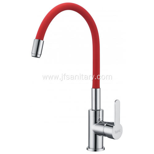 Modern Kitchen Sink Tap With Red Rubber